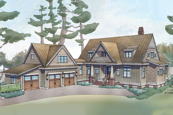 Exterior - Front Elevation 6 for Farmhouse House Plan #928-10 - 4 bed, 4.5 bath