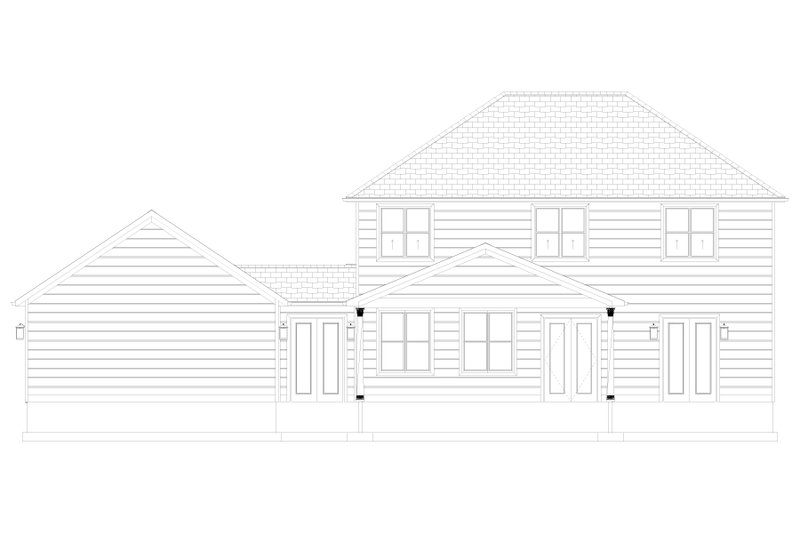House Blueprint - Exterior - Rear Elevation 2 for Farmhouse House Plan #1060-489 - 3 bed, 2.5 bath