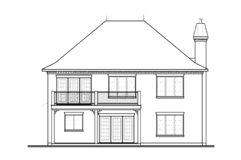 Dream House Plan - Exterior - Rear Elevation for European House Plan #23-2253 - 3 bed, 2.5 bath