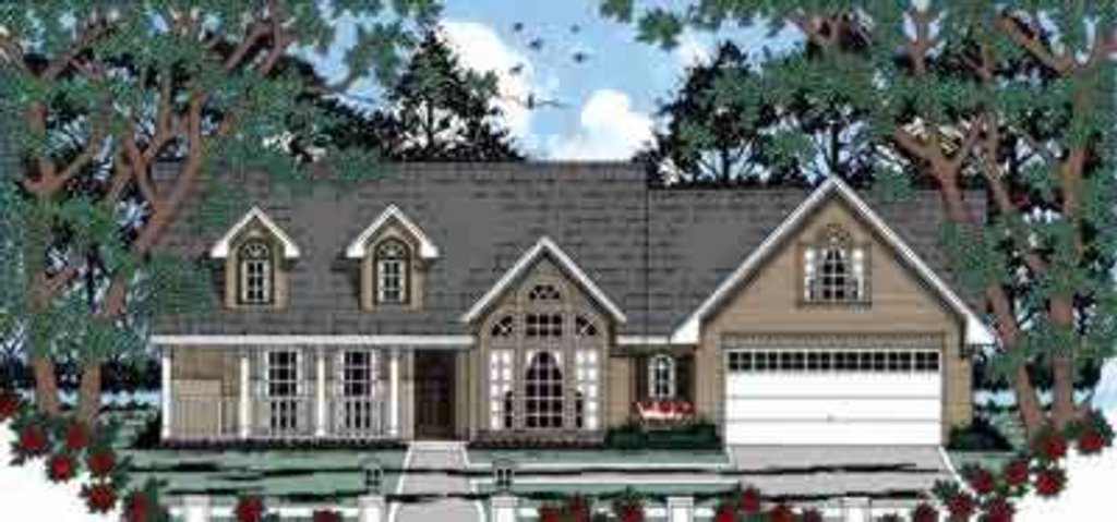Exterior - Front Elevation 2 for Traditional House Plan #42-315 - 3 bed, 2 bath