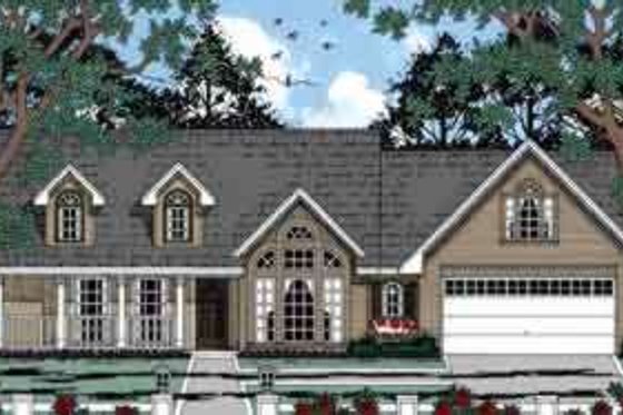 Exterior - Front Elevation for Traditional House Plan #42-315 - 3 bed, 2 bath