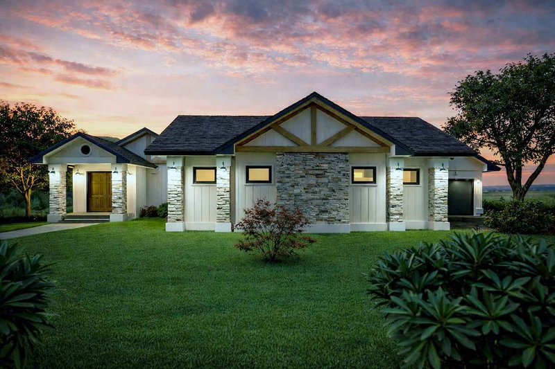House Blueprint - Exterior - Front Elevation 3 for Bungalow House Plan #1101-68 - 3 bed, 3.5 bath