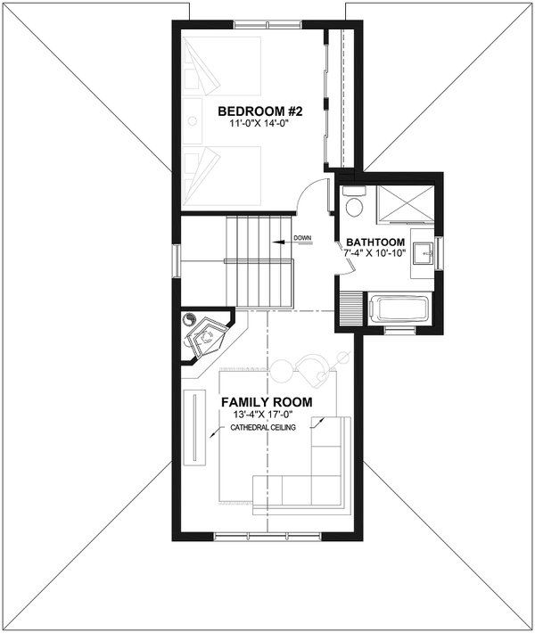 Floor Plan - Upper Floor for Farmhouse House Plan #23-826 - 4 bed, 2.5 bath