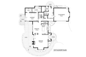 Floor Plan - Main Floor for Contemporary House Plan #1042-21 - 3 bed, 3.5 bath
