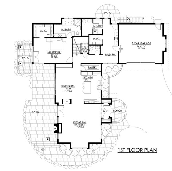 Contemporary Floor Plan - Main Floor Plan #1042-21