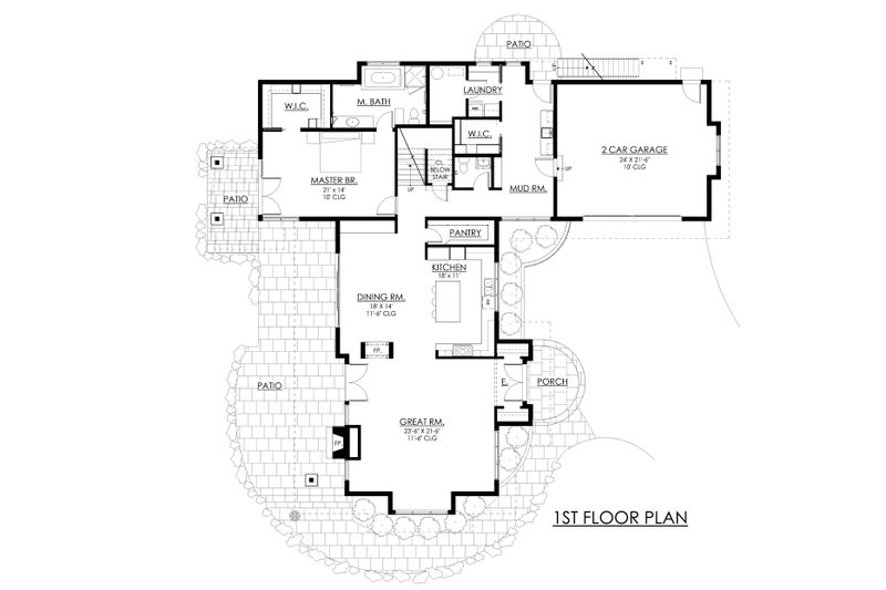 Dream House Plan - Floor Plan - Main Floor for Contemporary House Plan #1042-21 - 3 bed, 3.5 bath