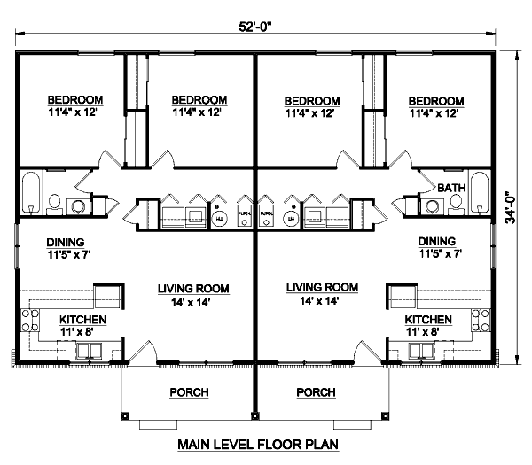 Craftsman Floor Plan - Main Floor Plan #116-286