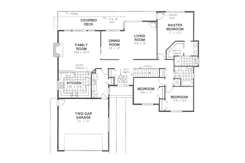 Home Plan - Floor Plan - Main Floor for Ranch House Plan #18-9011 - 3 bed, 2 bath