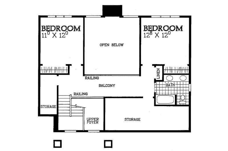 Home Plan - Floor Plan - Upper Floor for Traditional House Plan #72-378 - 3 bed, 2.5 bath