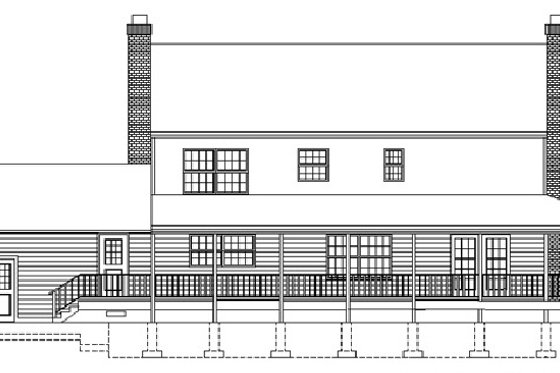Exterior - Rear Elevation for Country House Plan #320-415 - 4 bed, 2.5 bath