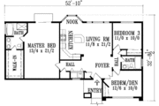 Adobe / Southwestern Style House Plan - 3 Beds 2 Baths 1296 Sq/Ft Plan #1-1076 
