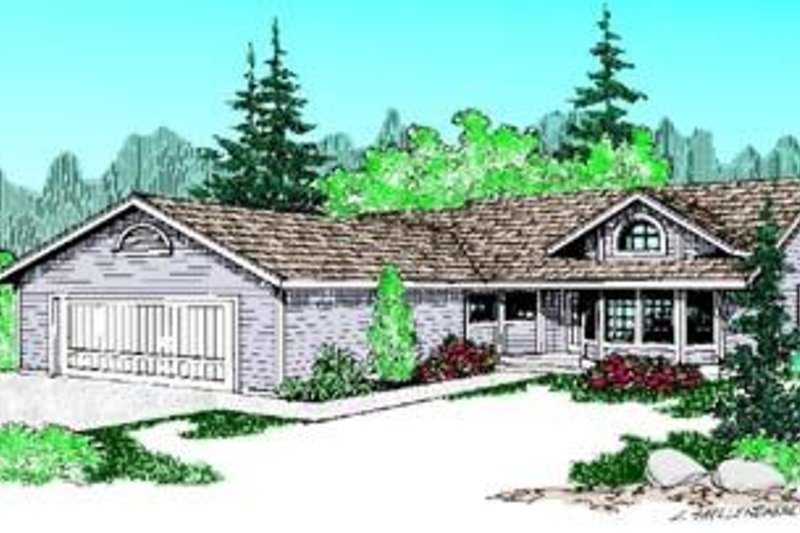 Dream House Plan - Ranch Exterior - Front Elevation Plan #60-386