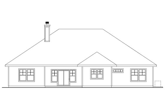 Exterior - Rear Elevation for Craftsman House Plan #124-552 - 3 bed, 2.5 bath