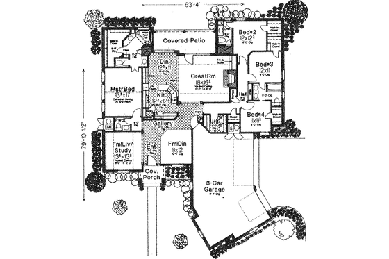 Floor Plan - Main Floor for European House Plan #310-883 - 4 bed, 3.5 bath