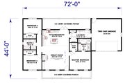 Farmhouse Style House Plan - 3 Beds 2 Baths 1615 Sq/Ft Plan #44-279 