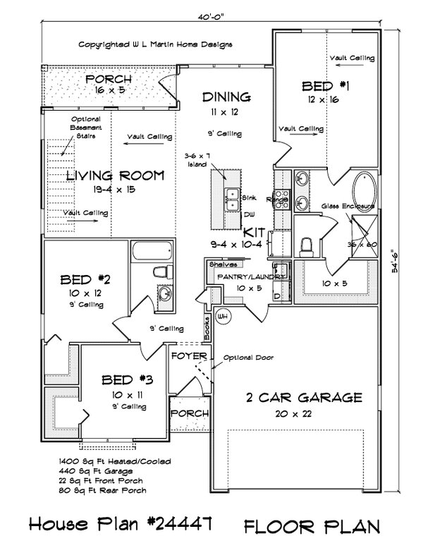 House Blueprint - Cottage Floor Plan - Main Floor Plan #513-2240