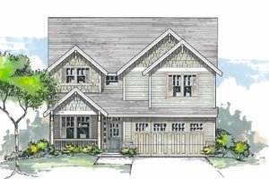 Craftsman Exterior - Front Elevation Plan #53-455