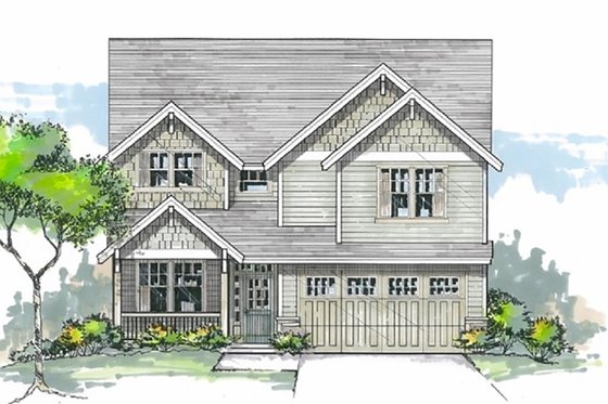 Exterior - Front Elevation for Craftsman House Plan #53-455 - 4 bed, 2.5 bath