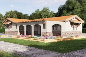 Home Plan - Mediterranean Exterior - Front Elevation Plan #1106-111