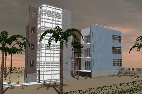 Exterior - Rear Elevation for Contemporary House Plan #535-22 - 9 bed, 6 bath