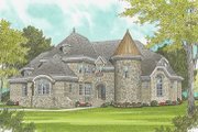 European Style House Plan - 4 Beds 4 Baths 4468 Sq/Ft Plan #413-120 