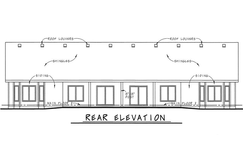 Dream House Plan - Exterior - Rear Elevation for Traditional House Plan #20-2063 - 2 bed, 2 bath
