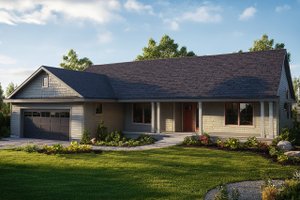Ranch Exterior - Front Elevation Plan #124-862