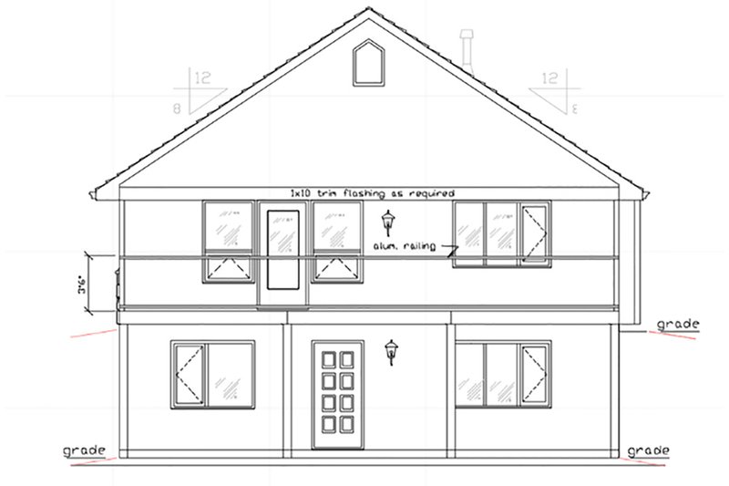 House Plan Design - Exterior - Rear Elevation for Ranch House Plan #18-4518 - 3 bed, 3 bath