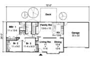 Ranch Style House Plan - 3 Beds 2 Baths 1315 Sq/Ft Plan #312-351 