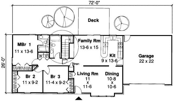 Ranch Floor Plan - Main Floor Plan #312-351