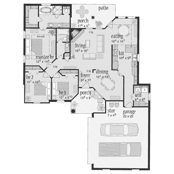 Cottage Floor Plan - Main Floor Plan #36-320