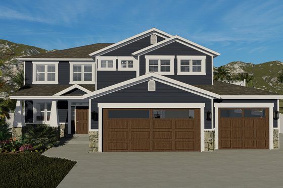 Exterior - Front Elevation 6 for Craftsman House Plan #1060-66 - 4 bed, 2.5 bath