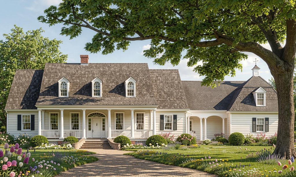 Exterior - Front Elevation 2 for Country House Plan #137-130 - 4 bed, 5 bath