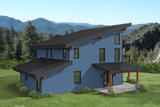 Exterior - Rear Elevation for Modern House Plan #932-657 - 3 bed, 2.5 bath
