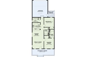 Floor Plan - Main Floor for Southern House Plan #17-554 - 2 bed, 2 bath