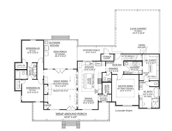 House Plan Design - Farmhouse Floor Plan - Main Floor Plan #1074-13
