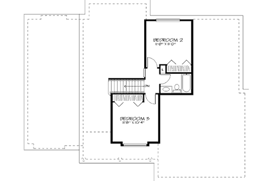 Floor Plan - Upper Floor for Traditional House Plan #320-115 - 3 bed, 2.5 bath