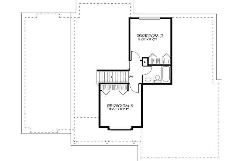 House Blueprint - Floor Plan - Upper Floor for Traditional House Plan #320-115 - 3 bed, 2.5 bath