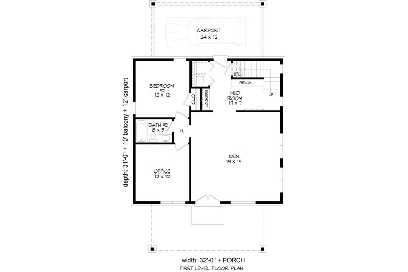 House Blueprint - Floor Plan - Main Floor for Country House Plan #932-1413 - 2 bed, 2 bath