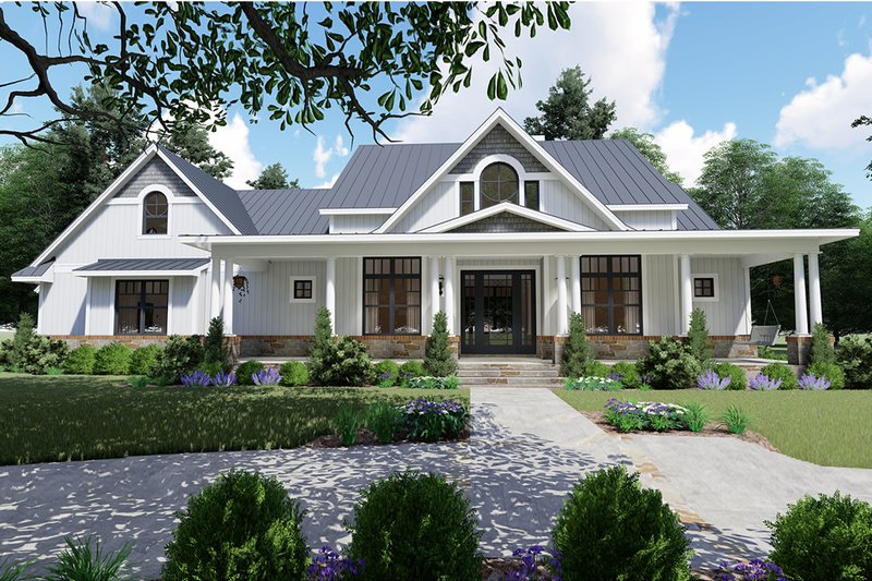 Home Plan - Exterior - Front Elevation 3 for Farmhouse House Plan #120-257 - 3 bed, 2.5 bath