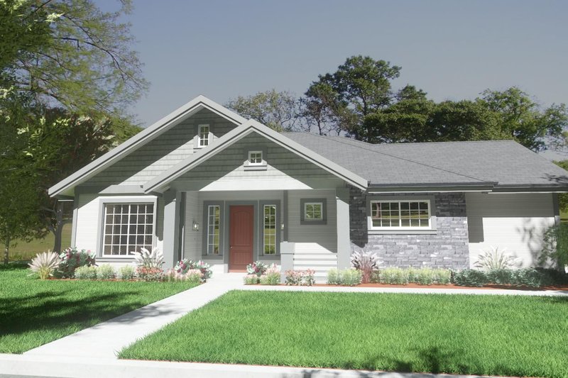House Blueprint - Exterior - Front Elevation 2 for Bungalow House Plan #1126-4 - 3 bed, 2 bath