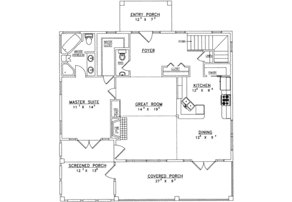 House Plan Design - Traditional Floor Plan - Main Floor Plan #117-292
