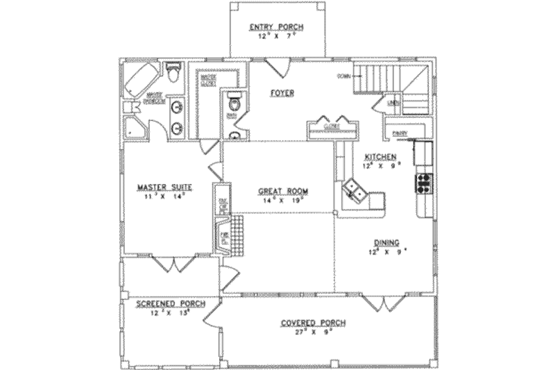Dream House Plan - Floor Plan - Main Floor for Traditional House Plan #117-292 - 4 bed, 2.5 bath