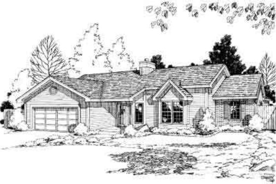 Exterior - Front Elevation for Traditional House Plan #312-311 - 3 bed, 2 bath