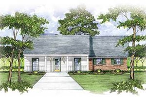 Ranch Exterior - Front Elevation Plan #36-133