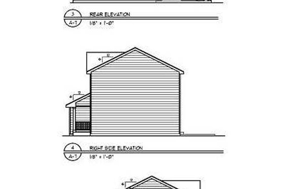 Exterior - Rear Elevation for Farmhouse House Plan #116-189 - 4 bed, 2.5 bath