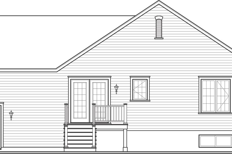 House Blueprint - Exterior - Rear Elevation for Country House Plan #23-2382 - 2 bed, 1 bath