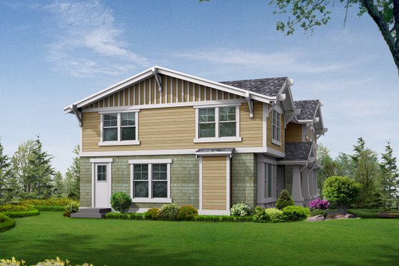 Exterior - Rear Elevation for Craftsman House Plan #132-133 - 3 bed, 2.5 bath