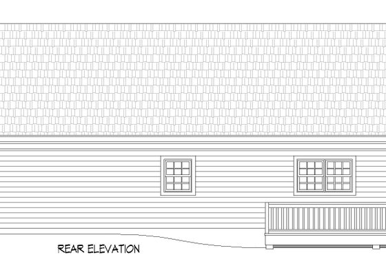Exterior - Rear Elevation for Farmhouse House Plan #932-1107 - 2 bed, 3 bath