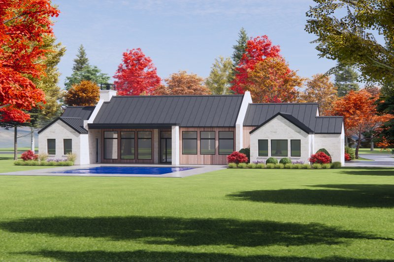 Dream House Plan - Exterior - Rear Elevation for Modern House Plan #1096-78 - 3 bed, 2 bath
